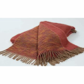 PLAID COCÓ THROW - RED PINK 130cm x 200cm (73% Mohair - 24% Wool/Suede - 3% Polyamide)