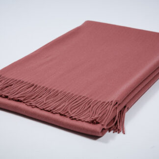 PLAID SIBELINE AUSTRALIA THROW - OMBRE ROSEWOOD 130cm x 200cm (100% Australian Extra Fine Merino Wool)