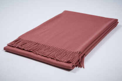 PLAID SIBELINE AUSTRALIA THROW - OMBRE ROSEWOOD 130cm x 200cm (100% Australian Extra Fine Merino Wool)